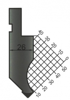 Stempel 90° R:0.8 H: 66.65mm Länge: 835mm