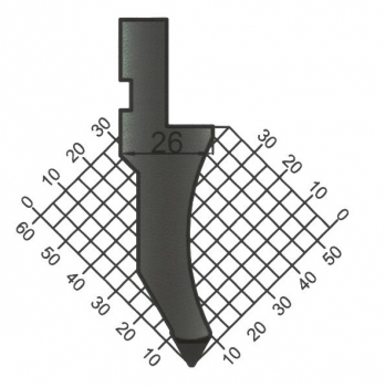 Stempel 60° R:2 H: 67mm Länge: 805mm sektioniert / geteilt