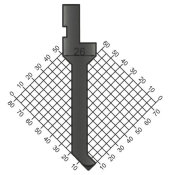 Stempel 90° R:0.6 H: 99.4mm Länge: 415mm