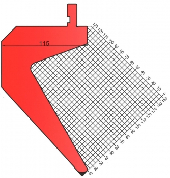 Stempel 85° R:1 H: 200mm Länge: 500mm sektioniert / geteilt