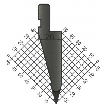 Stempel 30° R:0.5 H: 80mm Länge: 835mm