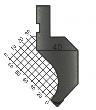 Stempel 90° R:0.8 H: 66.65mm Länge: 835mm