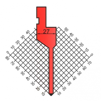 Stempel 90° R:0.6 H: 94.4mm Länge: 835mm