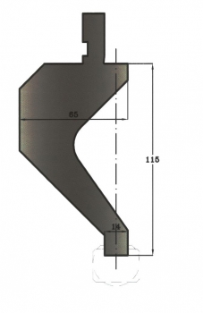 Radienhalter  H: 115mm Länge: 830mm