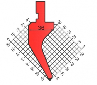 Stempel 60° R:0.8 H: 85mm Länge: 805mm sektioniert / geteilt