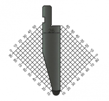 Stempel 30° R:5 H: 104mm Länge: 415mm