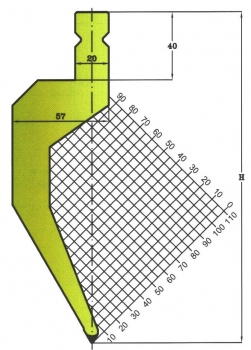 Stempel 60° R:0.8 H: 195mm Länge: 550mm sektioniert / geteilt