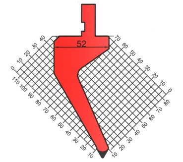 Stempel 60° R:0.8 H: 115mm Länge: 805mm sektioniert / geteilt