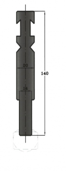 Radienhalter  H: 140mm Länge: 410mm