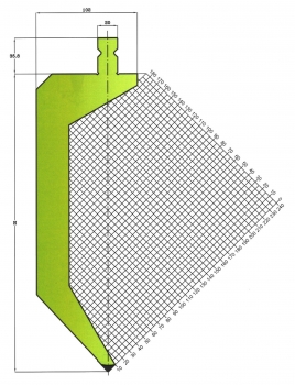 Stempel 86° R:1 H: 220mm Länge: 550mm sektioniert / geteilt