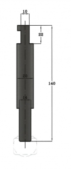 Stempelhalter   H: 138mm Länge: 500mm