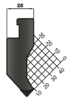 Stempel 90° R:P0,8 H: 72mm Länge: 1020mm