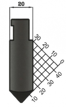 Stempel 90° R:P0,8 H: 72mm Länge: 1020mm