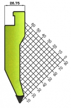 Stempel 50° R:1 H: 120mm Länge: 1020mm sektioniert / geteilt