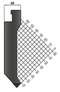 Stempel 90° R:P0,8 H: 120mm Länge: 1020mm sektioniert / geteilt