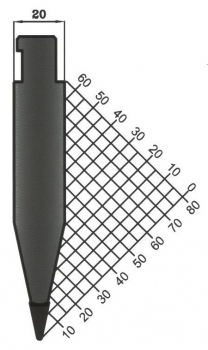 Stempel 60° R:0.6 H: 120mm Länge: 1020mm