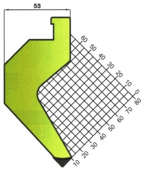 Stempel 90° R:P0,8 H: 120mm Länge: 1020mm