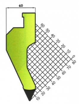 Stempel 50° R:1 H: 120mm Länge: 1020mm sektioniert / geteilt