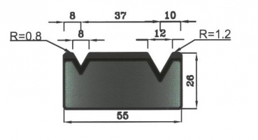 Matrize 60° V8+V12 H: 26mm Länge: 835mm