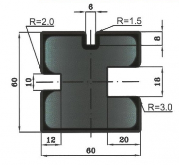 Matrize  3U H: 60mm Länge: 415mm