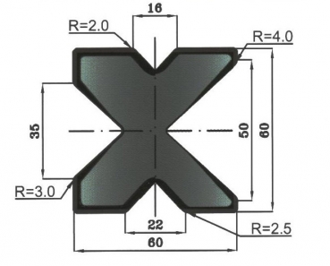 Matrize 85° 4V H: 60mm Länge: 415mm