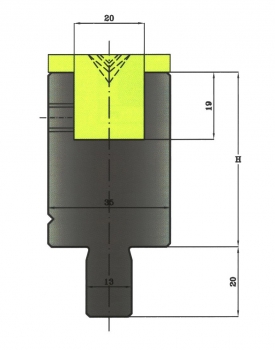 Nylon-Einsatzhalter  24x35 H: 50mm Länge: 835mm