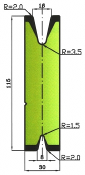 Matrize 24° V8+V16 H: 115mm Länge: 1250mm sektioniert / geteilt