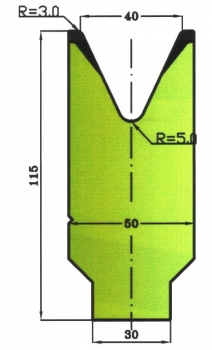 Matrize 50° V40 H: 115mm Länge: 1020mm