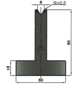 Matrize 60° V8 H: 80mm Länge: 415mm