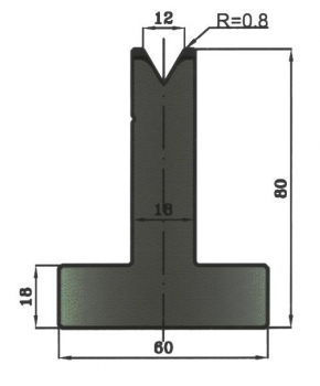 Matrize 60° V12 H: 80mm Länge: 415mm