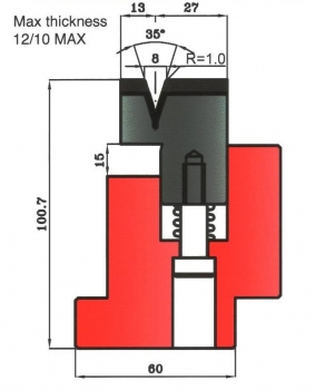 Zudrückwerkzeug 35° V8 H: 100.7mm Länge: 835mm