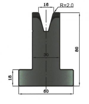 Matrize 30° V16 H: 80mm Länge: 805mm sektioniert / geteilt