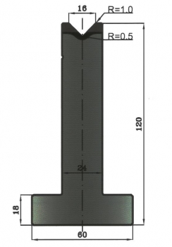 Matrize 90° V16 H: 120mm Länge: 835mm