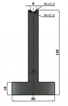 Matrize 88° V8 H: 120mm Länge: 415mm