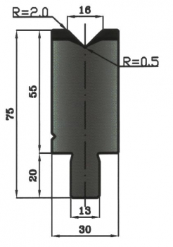 Matrize 88° V16 H: 55mm Länge: 1000mm