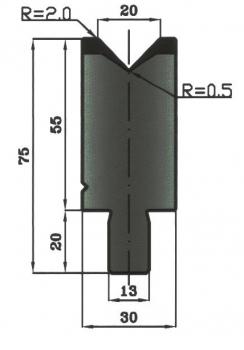 Matrize 88° V20 H: 55mm Länge: 500mm