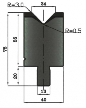 Matrize 88° V24 H: 55mm Länge: 1000mm