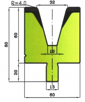 Matrize 30° V32 H: 60mm Länge: 500mm