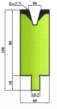 Matrize 30° V20 H: 90mm Länge: 508mm