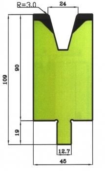 Matrize 30° V24 H: 90mm Länge: 508mm