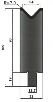 Matrize 78° V24 H: 90mm Länge: 508mm