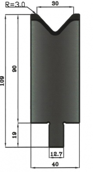 Matrize 78° V30 H: 90mm Länge: 508mm