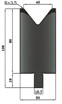 Matrize 78° V40 H: 90mm Länge: 508mm