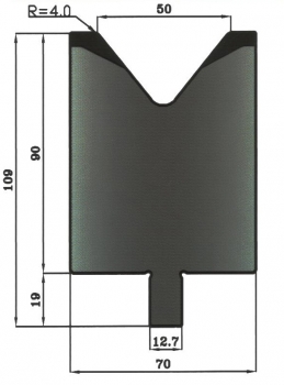 Matrize 78° V50 H: 90mm Länge: 550mm sektioniert / geteilt