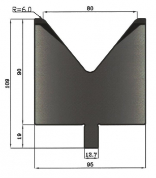 Matrize 78° V80 H: 90mm Länge: 508mm