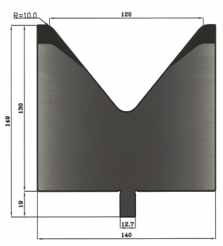 Matrize 78° V120 H: 90mm Länge: 508mm