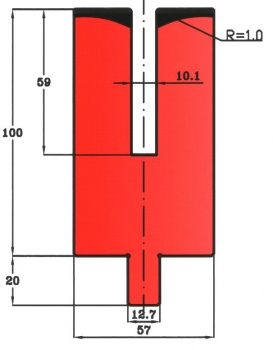 Matrize  U10,1 H: 100mm Länge: 508mm