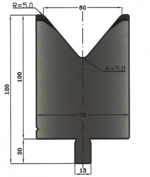 Matrize 80° V60 H: 100mm Länge: 500mm