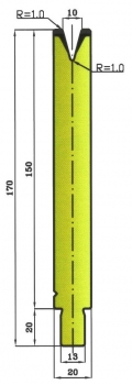 Matrize 30° V10 H: 150mm Länge: 500mm