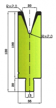 Matrize 30° V20 H: 100mm Länge: 500mm